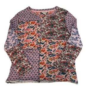 Sundance Mixed Floral Soft Cotton Long Sleeve Henley in Size XL. NWOT